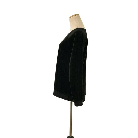 Cable & Gauge black velour long sleeves sweatshirt size Small - Picture 5 of 8